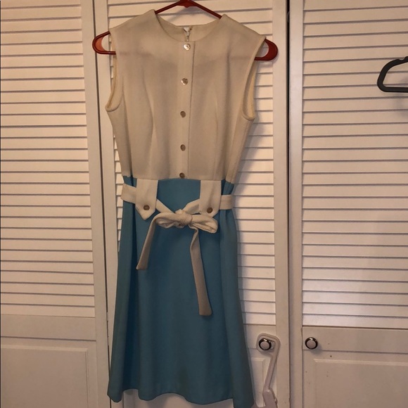 Vintage Dresses & Skirts - Vintage 60s 70s groovy polyester dress small